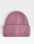 LEY! Wollmütze „Saha“ in Pink, mit breitem Umschlag, ideal als Beanie für Damen und Herren, vor weißem Hintergrund.