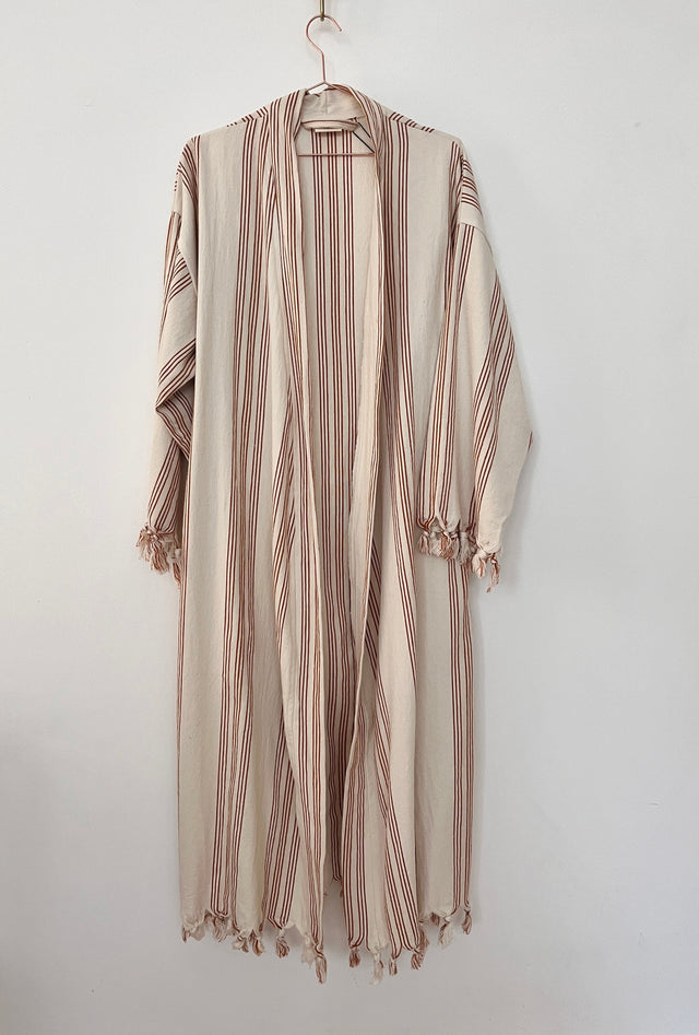 KIMONO - Terracotta/weiß
