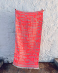STRANDHANDTUCH - BADETUCH - 'RIVA' - CORAL/NAVY