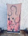 STRANDHANDTUCH - BADETUCH - 'RIVA' - PINK/NAVY