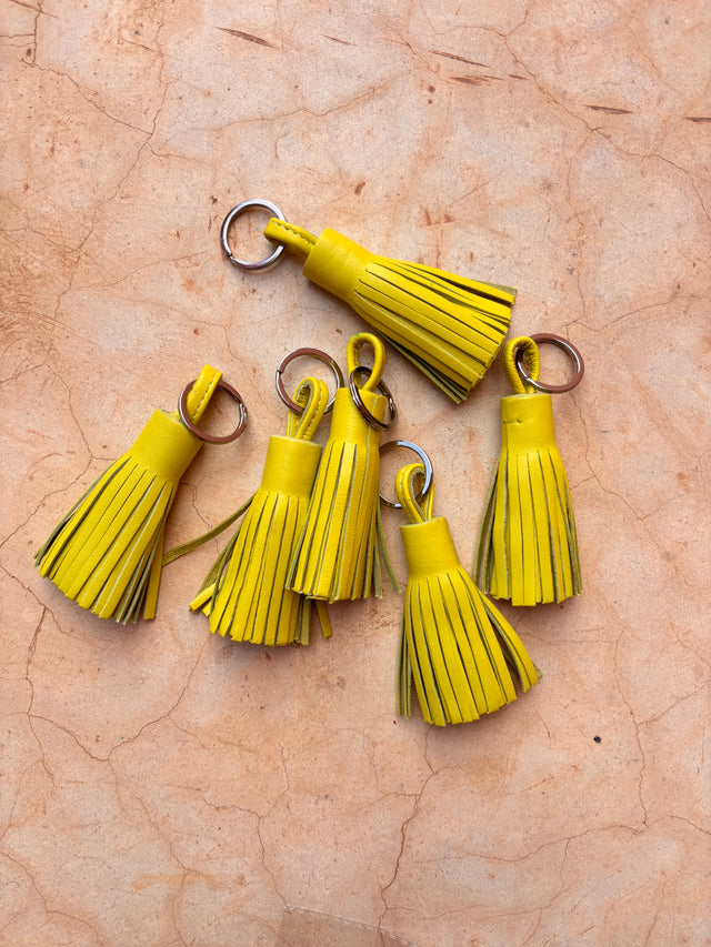 Leder-Schlüsselanhänger - gelb