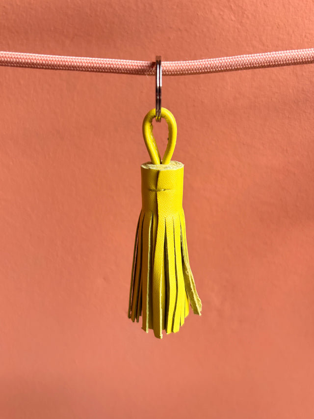 Leder-Schlüsselanhänger - gelb