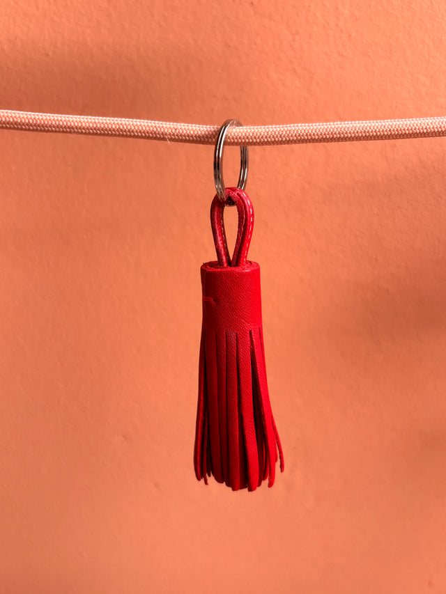 Leder-Schlüsselanhänger - rot