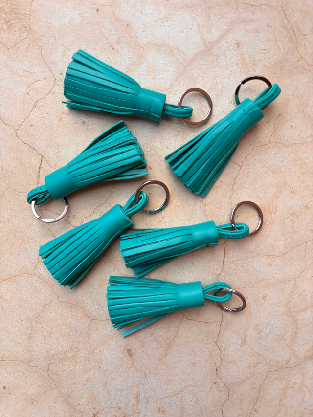 Leder-Schlüsselanhänger - türkis