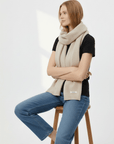 Merino-Wollschal 'NURA' - Creme