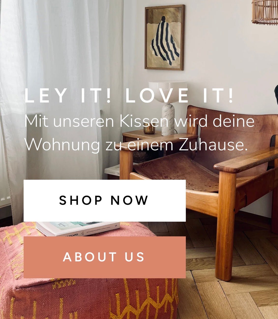 Layout der neuen Webseite für Interior und Einrichtung
