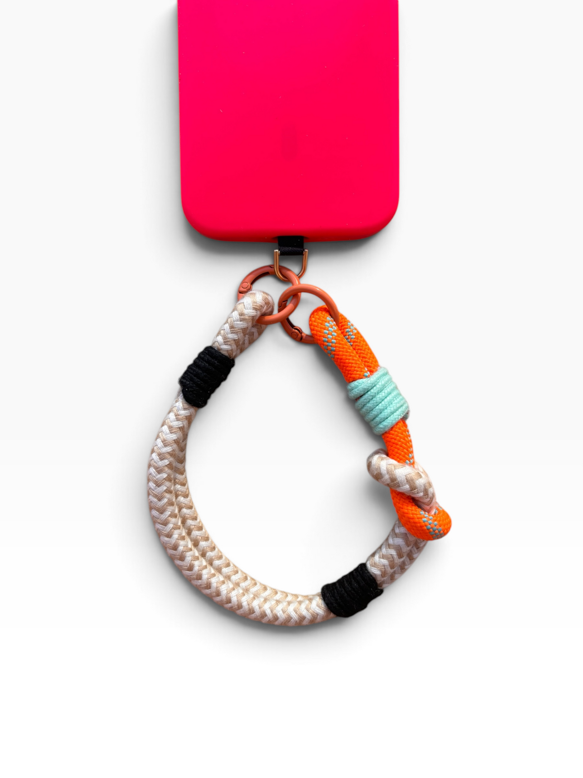 Schlüsselanhänger - Handykette 'LUJA' - Beige-Orange