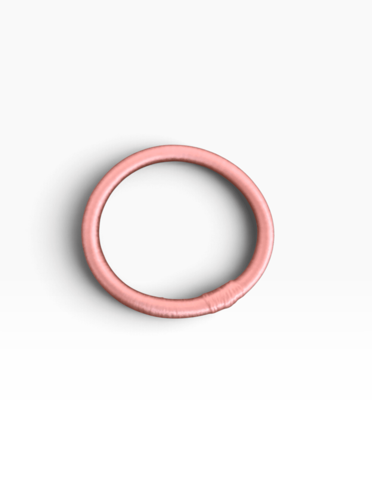 Der LEY! Armreif „Minama – Rosa-Pink“ setzt einen eleganten Farbakzent und windet sich kreisförmig auf weißem Hintergrund.