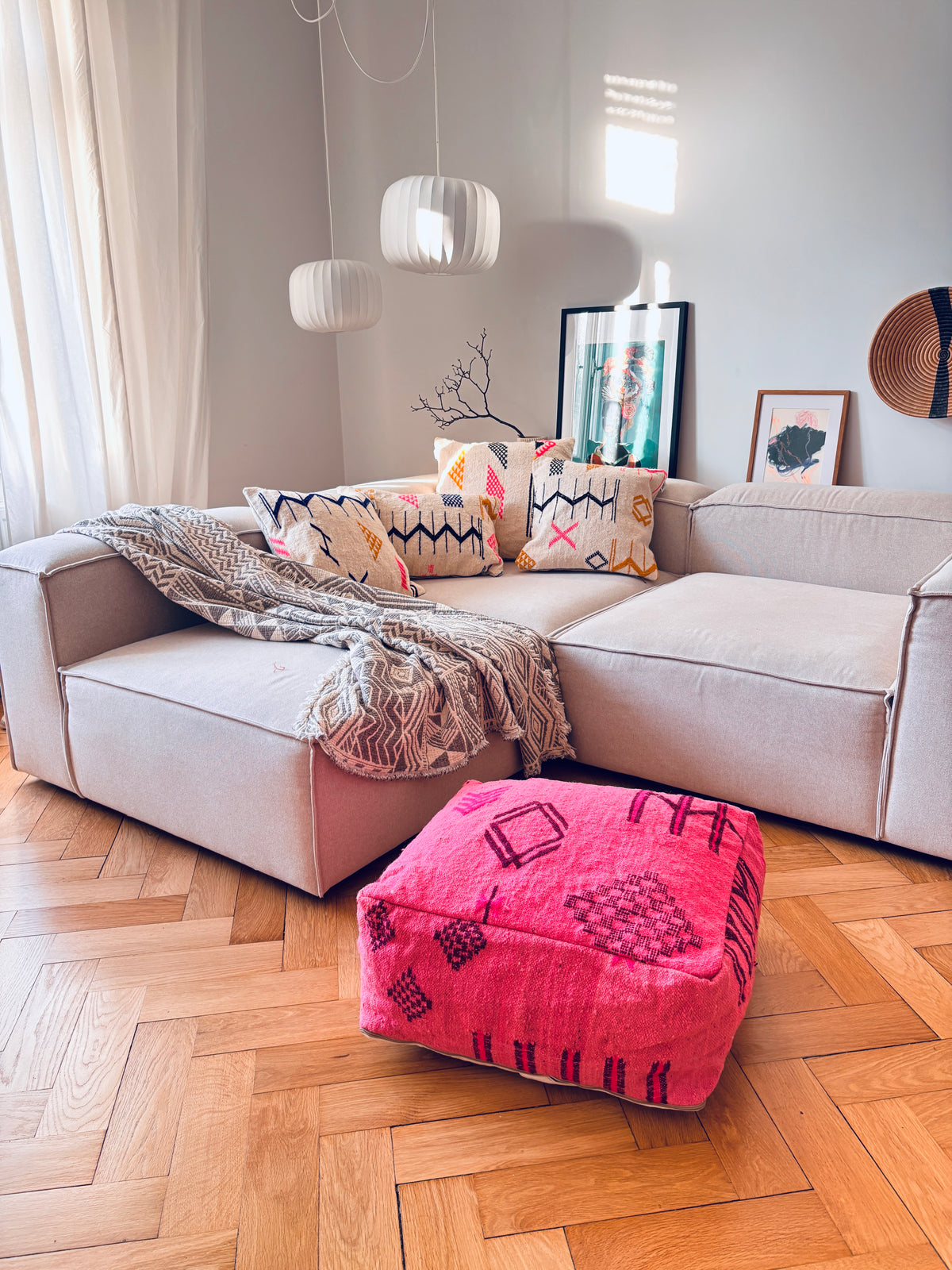 Bodenkissen - Colorful Line - Pink Edition
