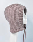 Balaclava 'Alva' aus Wolle - Lilagrau