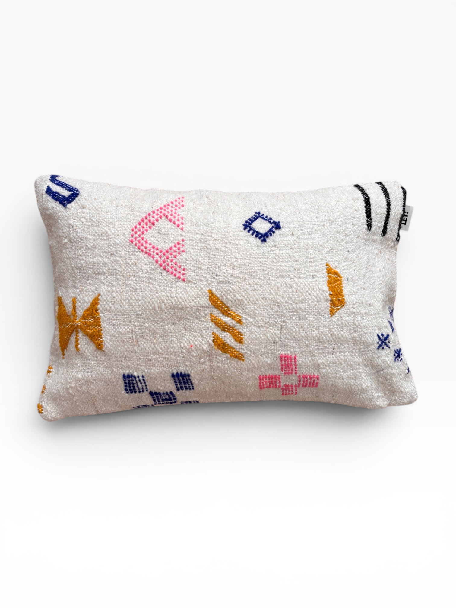LEY! Kissen – Colorful Line 40x60: Rechteckiges, bunt besticktes LEY!-Kissen, inspiriert von Marrakesch.