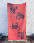 STRANDHANDTUCH - BADETUCH - 'RIVA' - PINK/NAVY