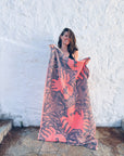 STRANDHANDTUCH - BADETUCH - 'RIVA' - PINK/NAVY