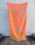 STRANDHANDTUCH - BADETUCH - 'RIVA' PEACH/GELB