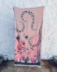 STRANDHANDTUCH - BADETUCH - 'RIVA' - PINK/NAVY