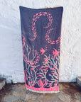 STRANDHANDTUCH - BADETUCH - 'RIVA' - PINK/NAVY