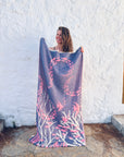 STRANDHANDTUCH - BADETUCH - 'RIVA' - PINK/NAVY