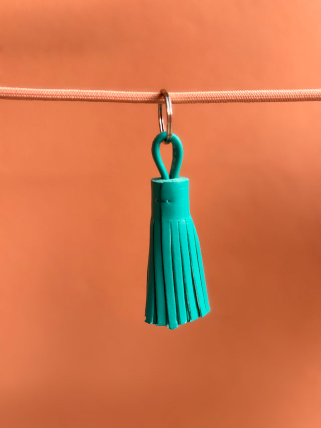 Leder-Schlüsselanhänger - türkis