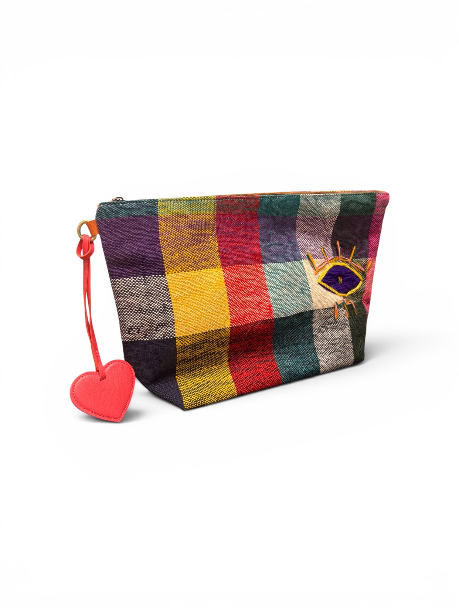 LEY! Taschenanhänger – Love Loop – Rosa: Rosa Schlüsselanhänger-Täschchen mit Reißverschluss, Herz-Anhänger und Details aus Kunstleder.