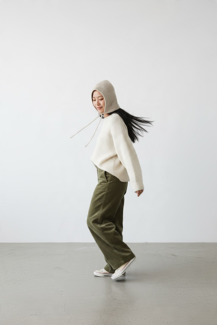 Balaclava 'Alva' aus Wolle - Beige